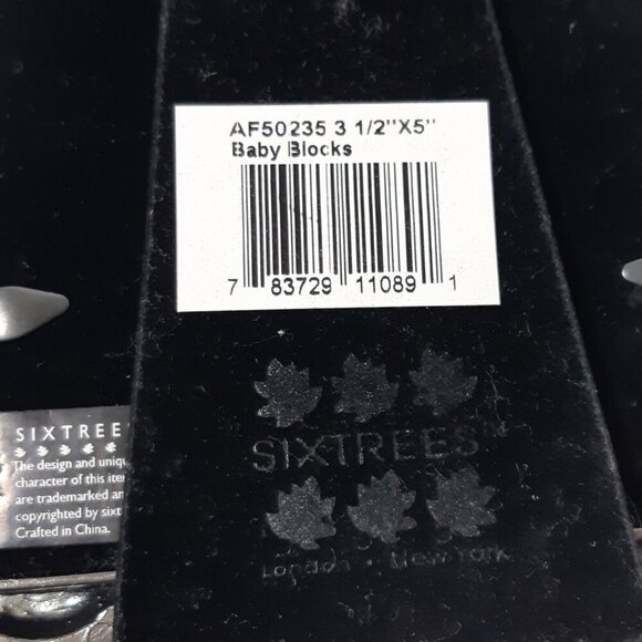 Pewter Photo Picture Frame Baby Blocks Holds 3.5 in x 5 in Picture GIFT - Picture 3 of 4